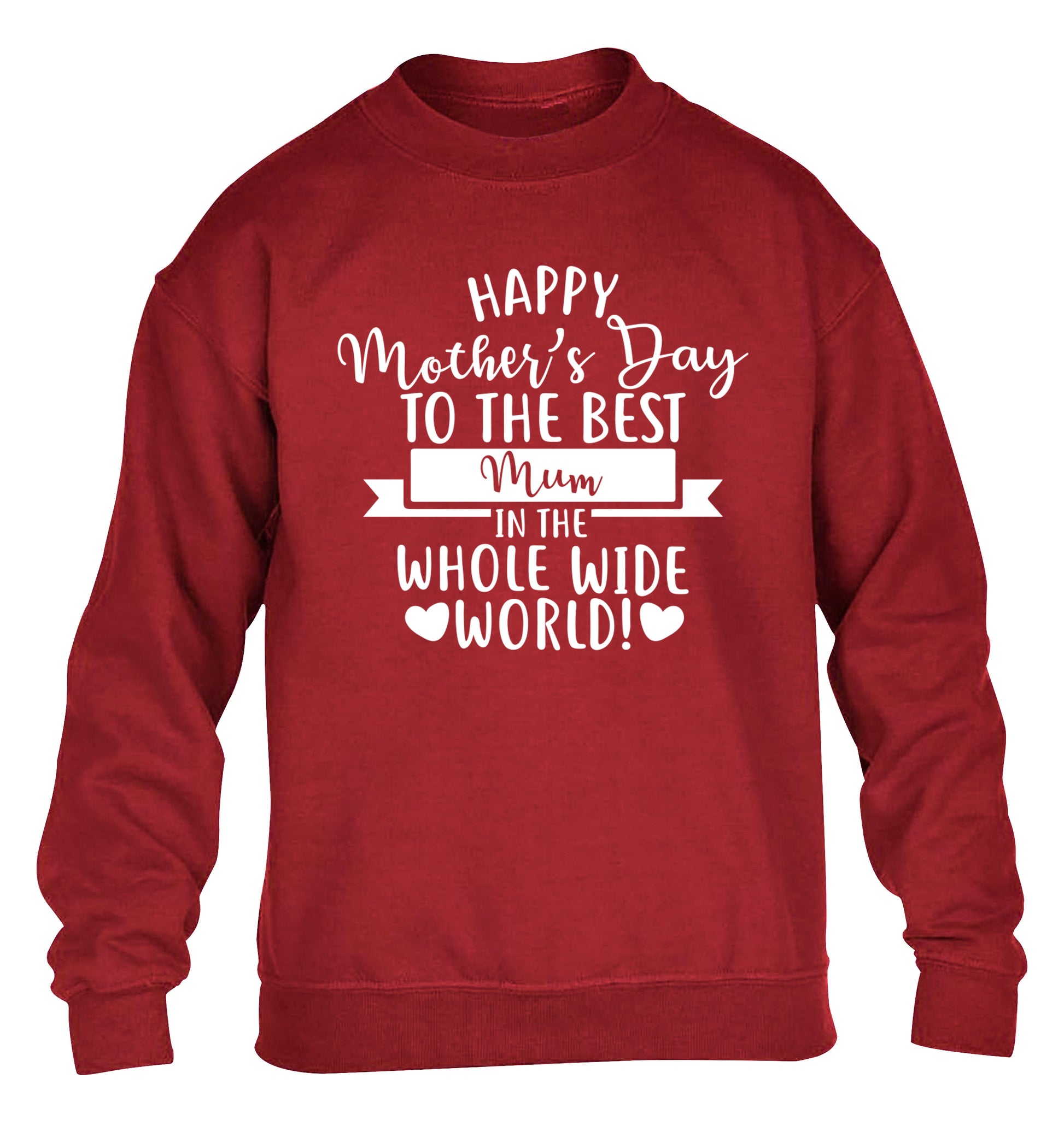 Happy Mother's Day to the best mum in the whole wide world! children's grey sweater 12-13 Years
