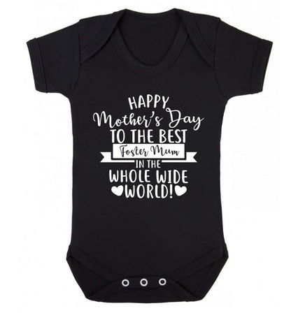 Happy mother's day to the best foster mum in the world Baby Vest black 18-24 months