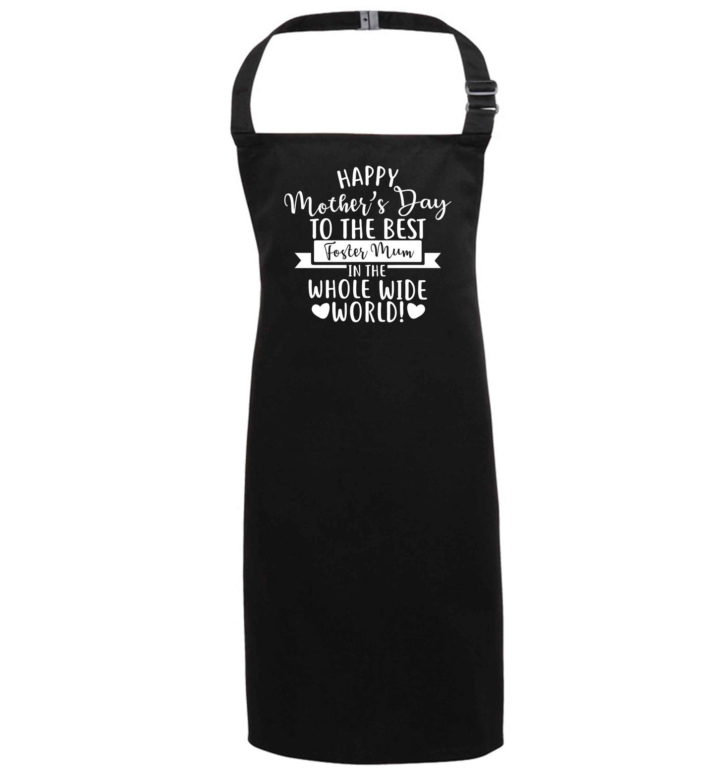 Happy mother's day to the best foster mum in the world black apron 7-10 years