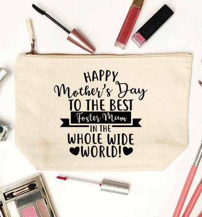 Happy mother's day to the best foster mum in the world natural makeup bag