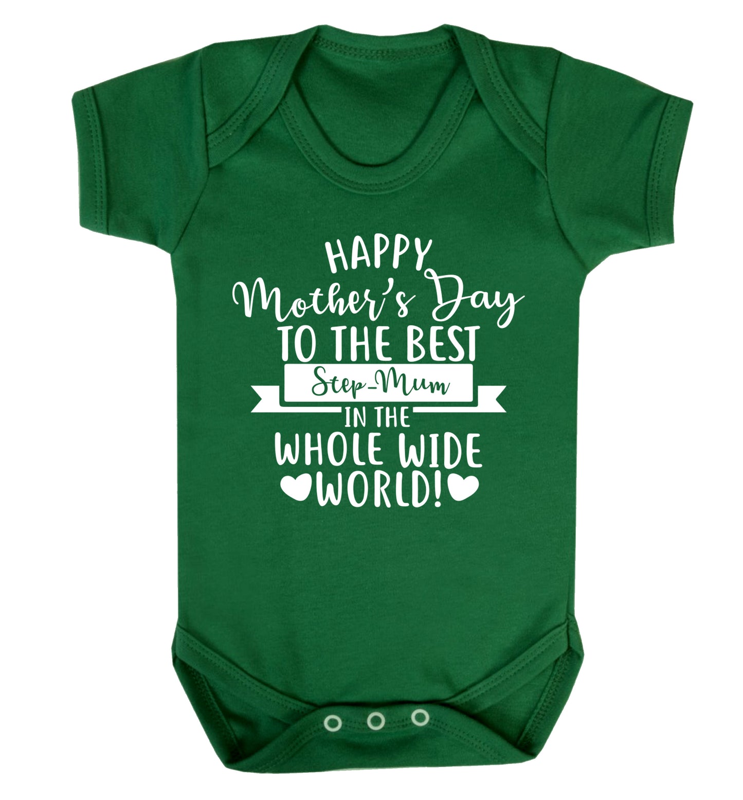 Happy mother's day to the best step-mum in the world Baby Vest green 18-24 months