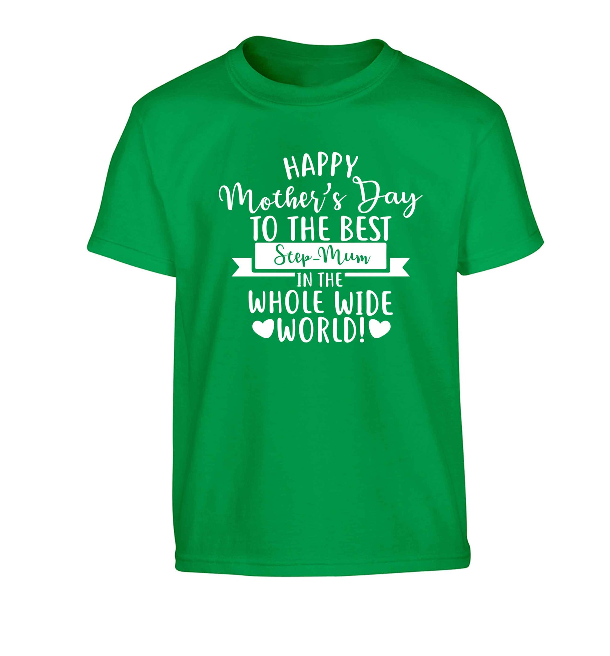 Happy mother's day to the best step-mum in the world Children's green Tshirt 12-13 Years