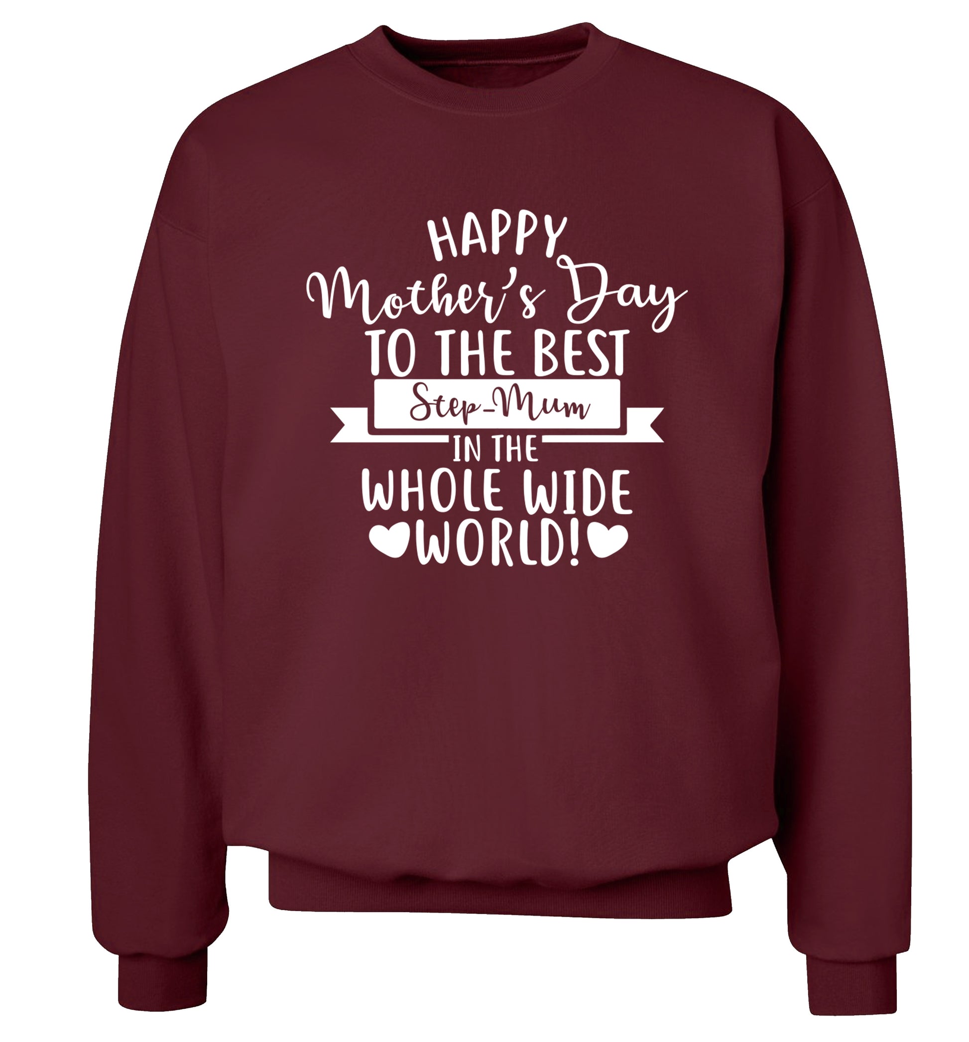 Happy mother's day to the best step-mum in the world Adult's unisex maroon Sweater 2XL
