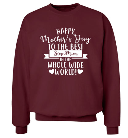 Happy mother's day to the best step-mum in the world Adult's unisex maroon Sweater 2XL