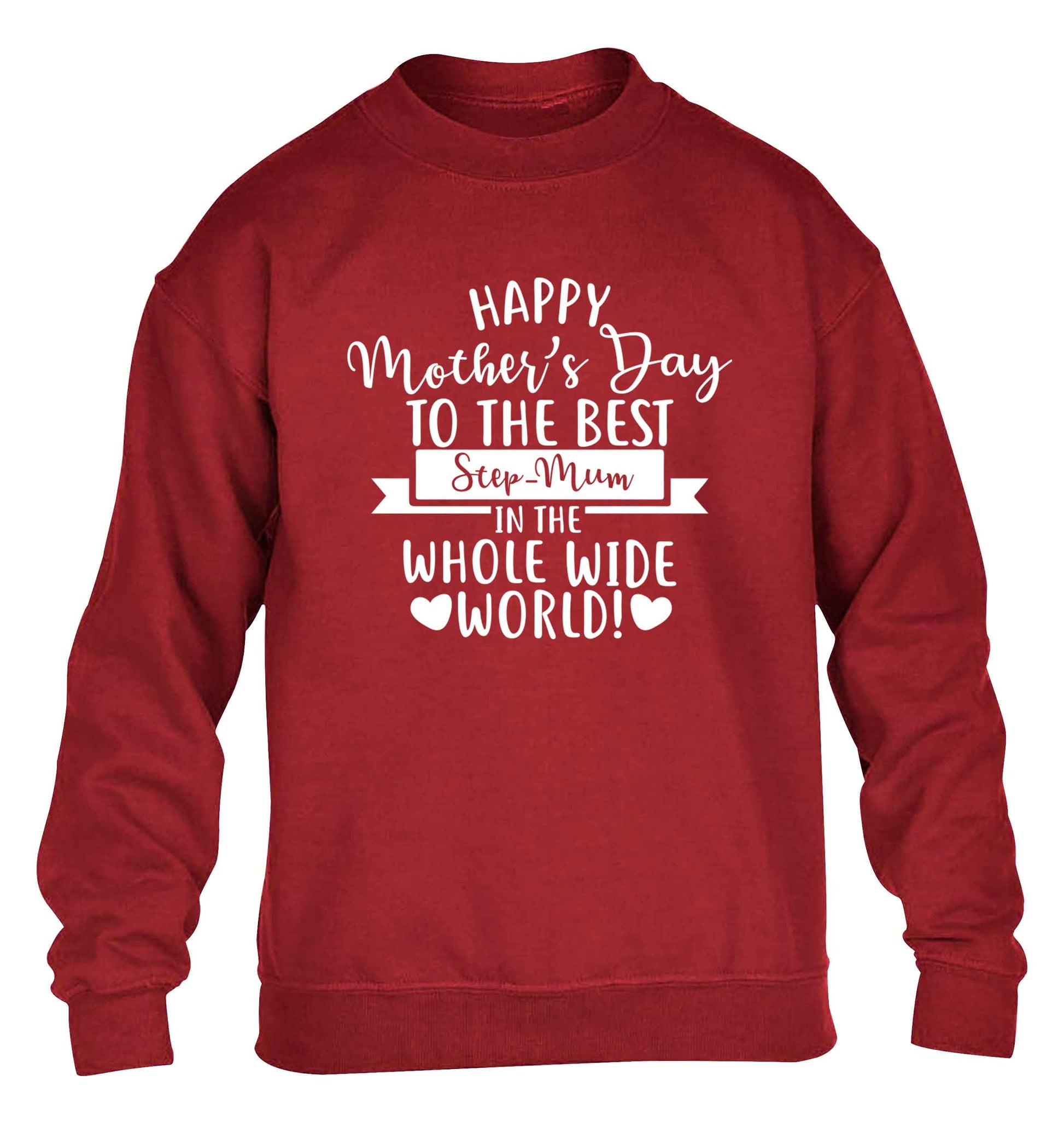 Happy mother's day to the best step-mum in the world children's grey sweater 12-13 Years
