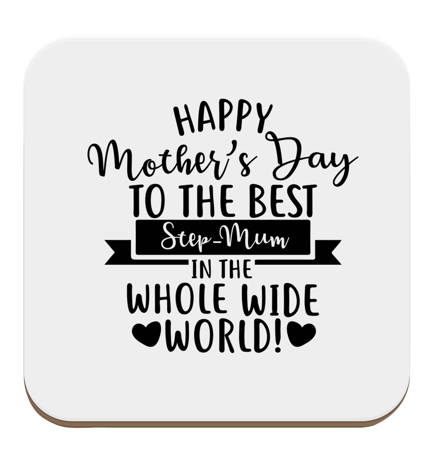 Happy mother's day to the best step-mum in the world set of four coasters
