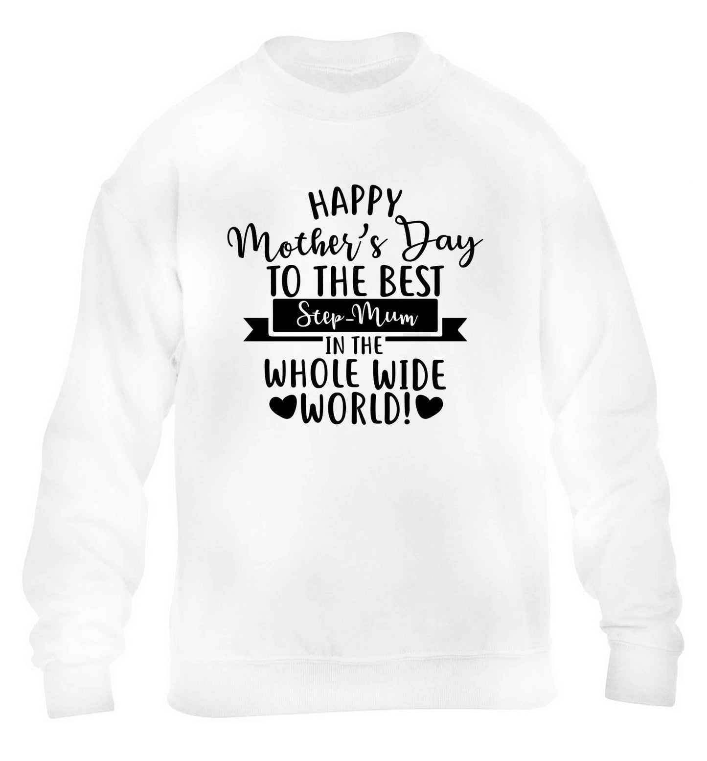 Happy mother's day to the best step-mum in the world children's white sweater 12-13 Years