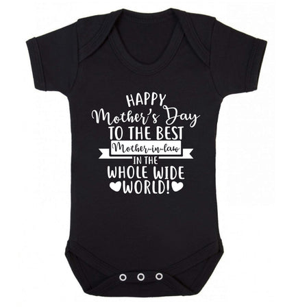 Happy mother's day to the best mother-in-law in the world Baby Vest black 18-24 months