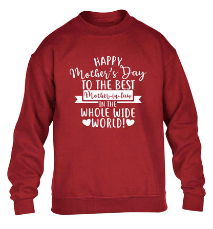 Happy mother's day to the best mother-in law in the world children's grey sweater 12-13 Years