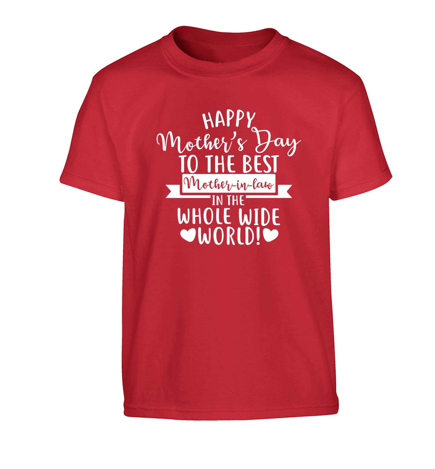 Happy mother's day to the best mother-in law in the world Children's red Tshirt 12-13 Years
