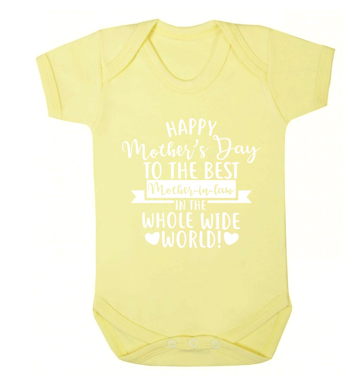 Happy mother's day to the best mother-in-law in the world Baby Vest pale yellow 18-24 months