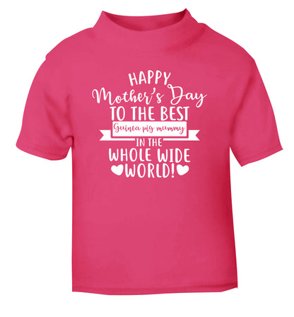 Happy mother's day to the best guinea pig mum pink Baby Toddler Tshirt 2 Years
