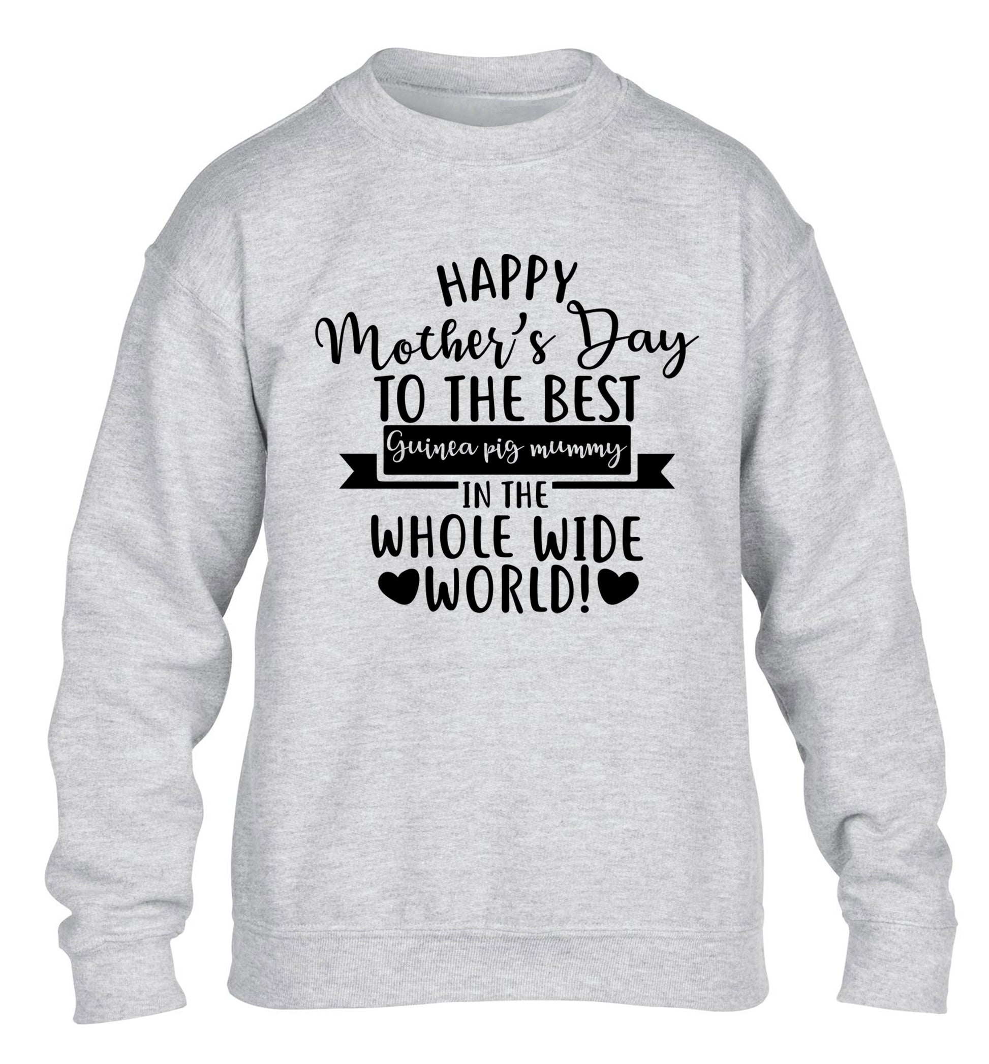 Happy mother's day to the best guinea pig mum children's grey sweater 12-13 Years