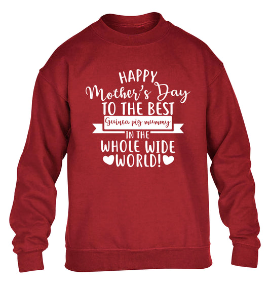 Happy mother's day to the best guinea pig mum children's grey sweater 12-13 Years