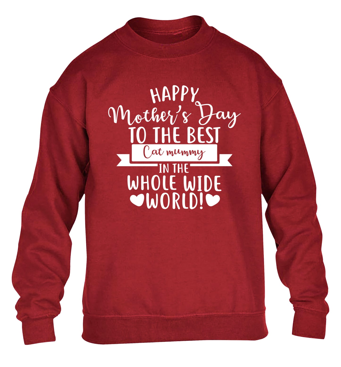 Happy mother's day to the best cat mummy in the world children's grey sweater 12-13 Years