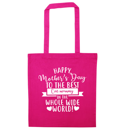 Happy mother's day to the best cat mummy in the world pink tote bag