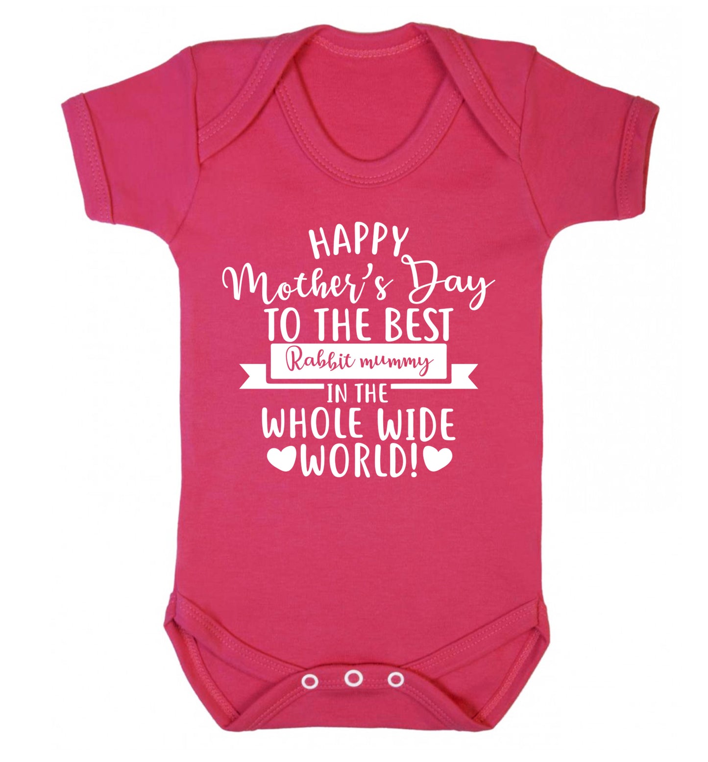 Happy mother's day to the best rabbit mummy in the world Baby Vest dark pink 18-24 months