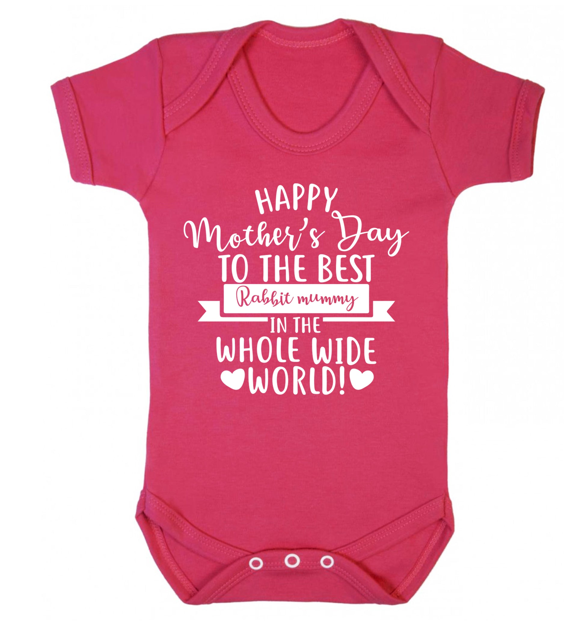 Happy mother's day to the best rabbit mummy in the world Baby Vest dark pink 18-24 months