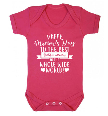 Happy mother's day to the best rabbit mummy in the world Baby Vest dark pink 18-24 months