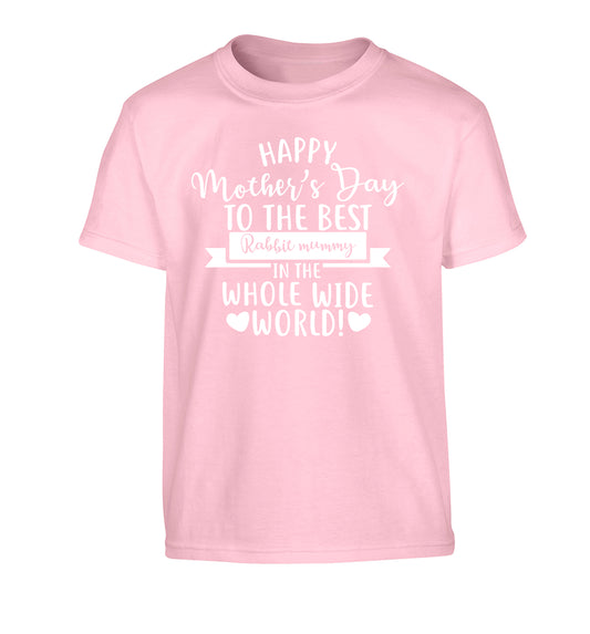 Happy mother's day to the best rabbit mummy in the world Children's light pink Tshirt 12-13 Years