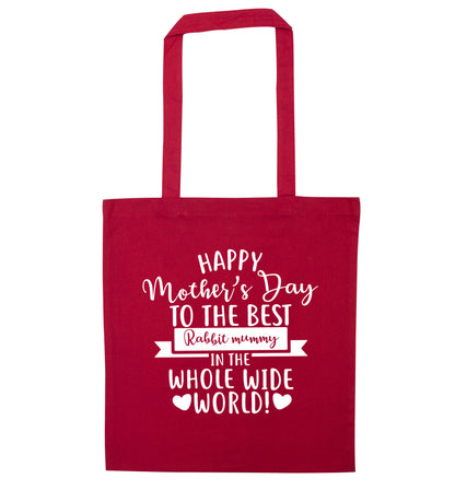 Happy mother's day to the best rabbit mummy in the world red tote bag