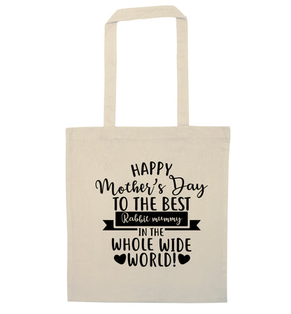 Happy mother's day to the best rabbit mummy in the world natural tote bag