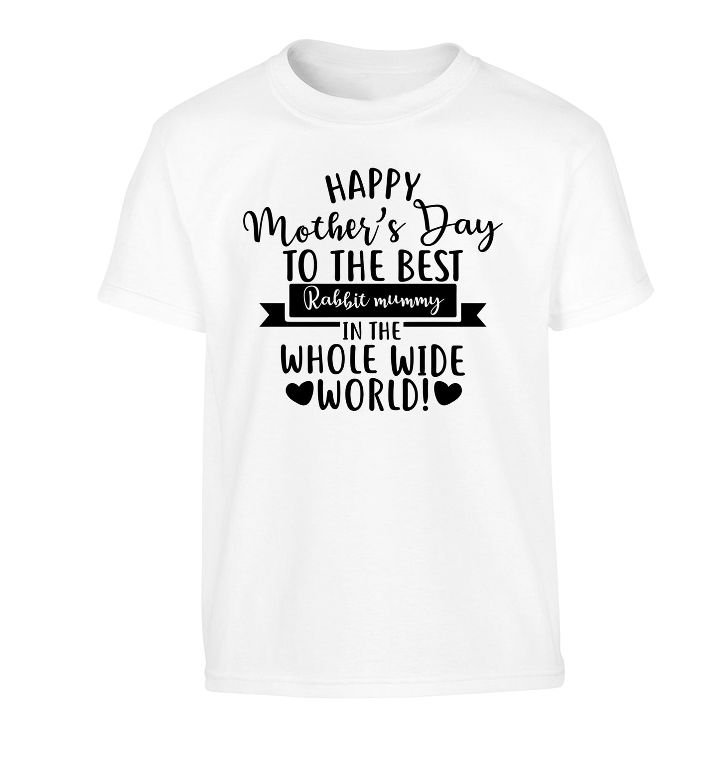 Happy mother's day to the best rabbit mummy in the world Children's white Tshirt 12-13 Years