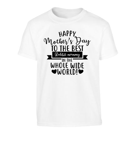 Happy mother's day to the best rabbit mummy in the world Children's white Tshirt 12-13 Years