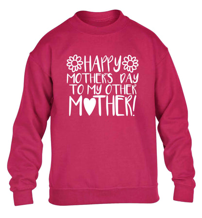 Happy mother's day to my other mother children's pink sweater 12-13 Years