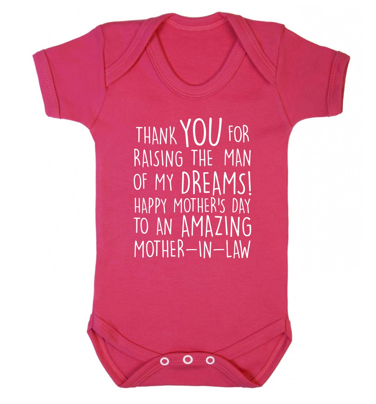 Thank you for raising the man of my dreams happy mother's day mother-in-law Baby Vest dark pink 18-24 months