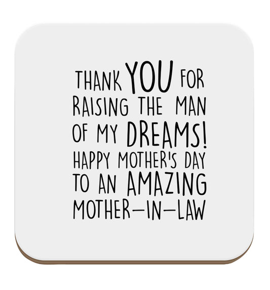Raising the man of my dreams mother's day mother-in-law set of four coasters