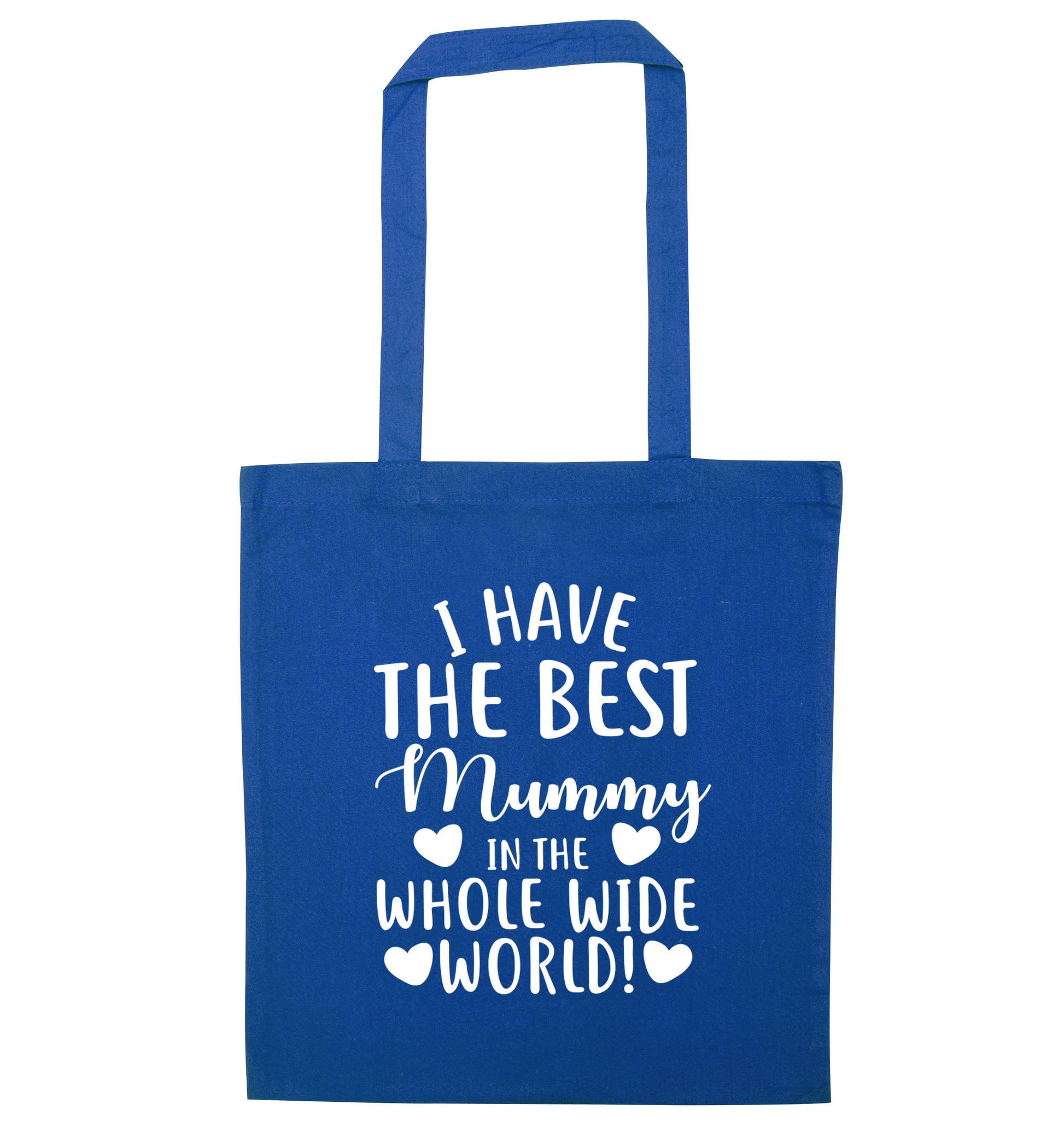 I have the best mummy in the world blue tote bag