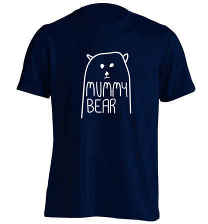 Mummy bear adults unisex navy Tshirt 2XL