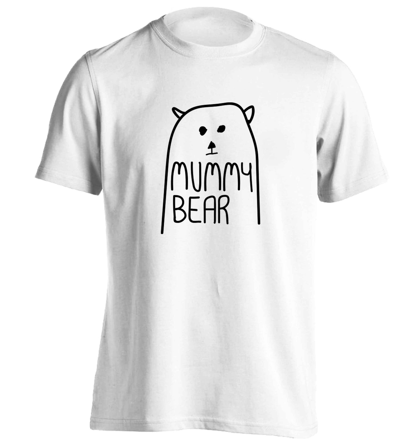 Mummy bear adults unisex white Tshirt 2XL