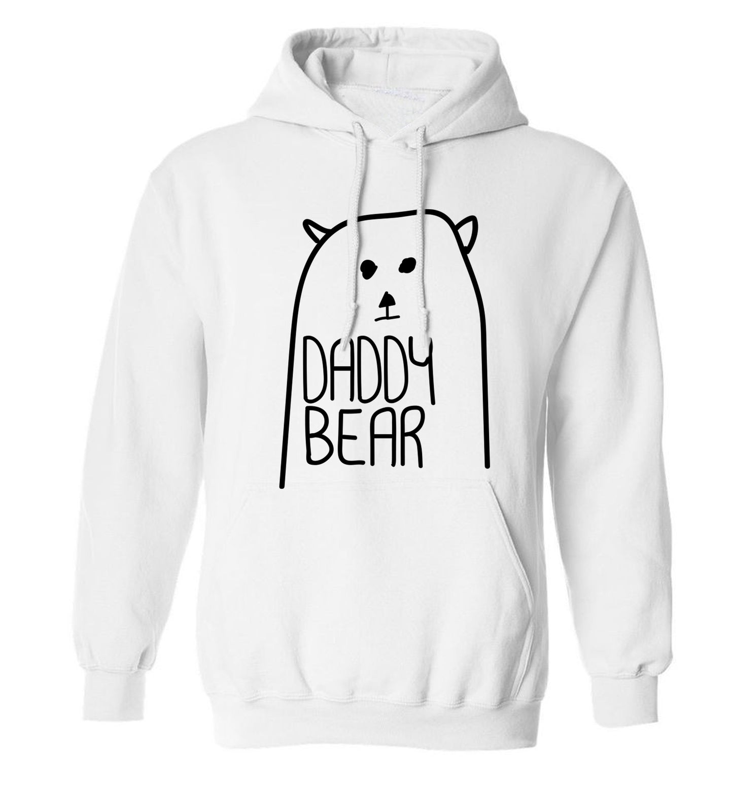 Daddy bear adults unisex white hoodie 2XL