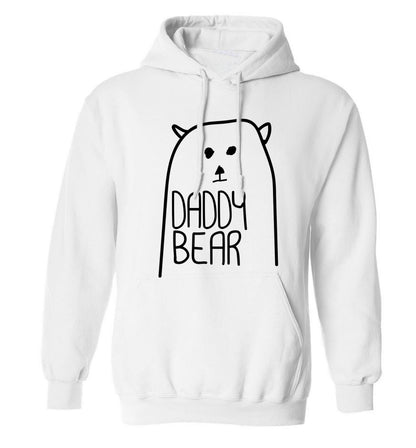 Daddy bear adults unisex white hoodie 2XL