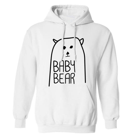 Baby bear adults unisex white hoodie 2XL
