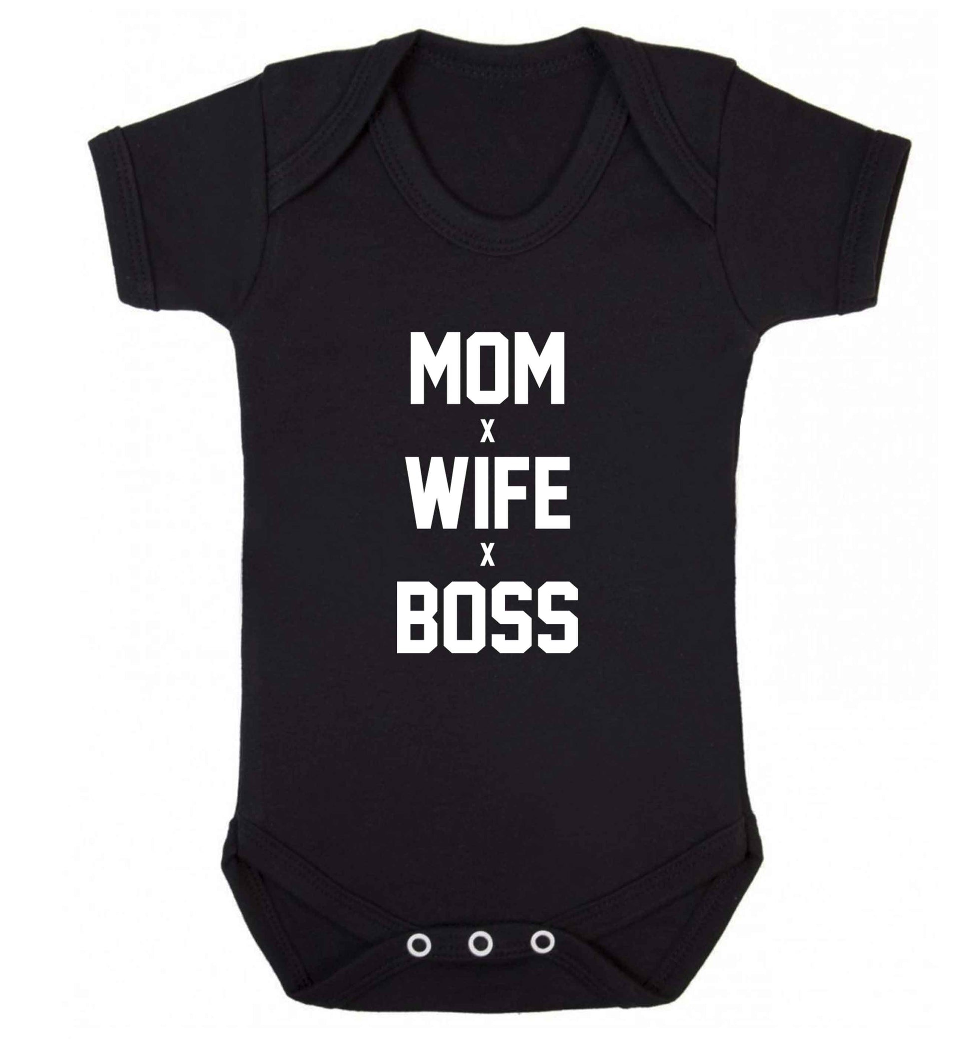Mum wife boss baby vest black 18-24 months