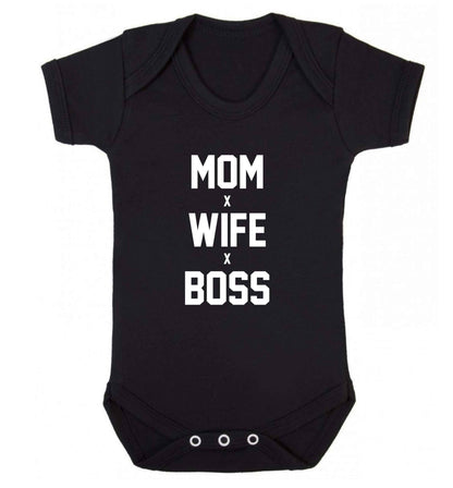 Mum wife boss baby vest black 18-24 months