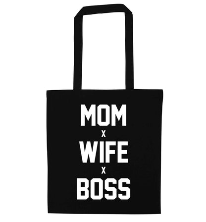 Mum wife boss black tote bag