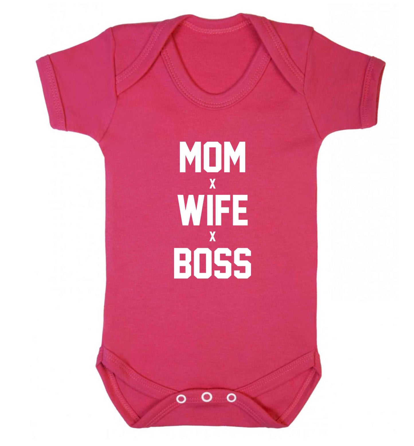 Mum wife boss baby vest dark pink 18-24 months