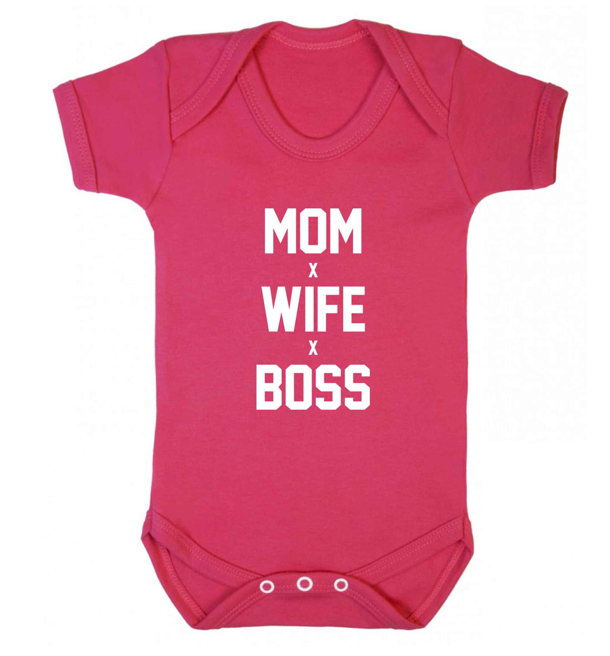 Mum wife boss baby vest dark pink 18-24 months