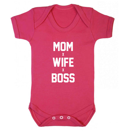 Mum wife boss baby vest dark pink 18-24 months
