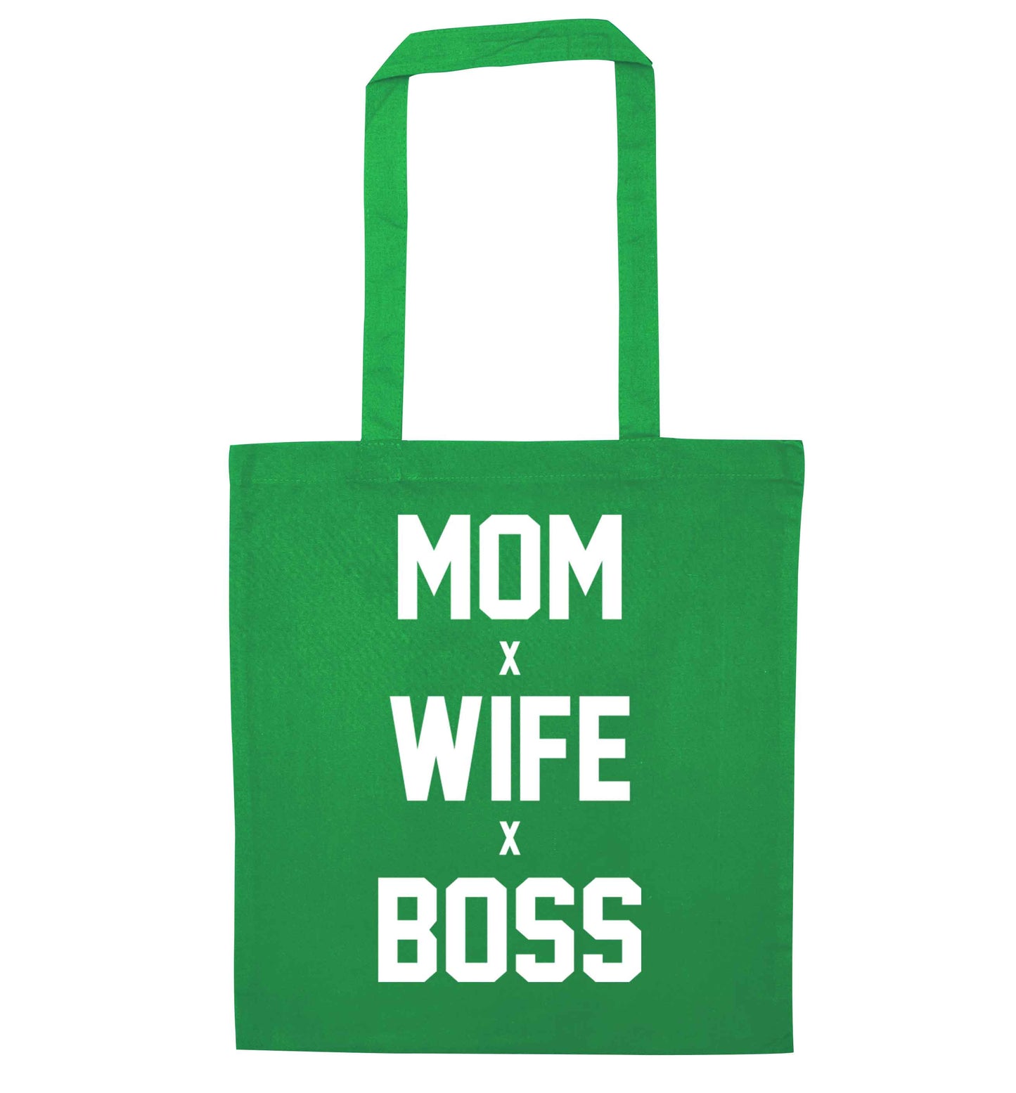 Mum wife boss green tote bag