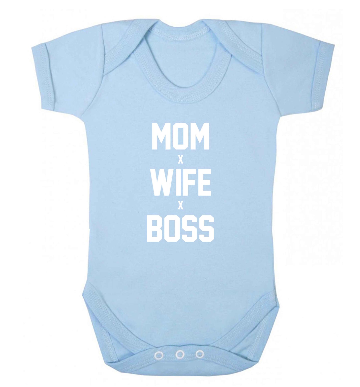 Mum wife boss baby vest pale blue 18-24 months