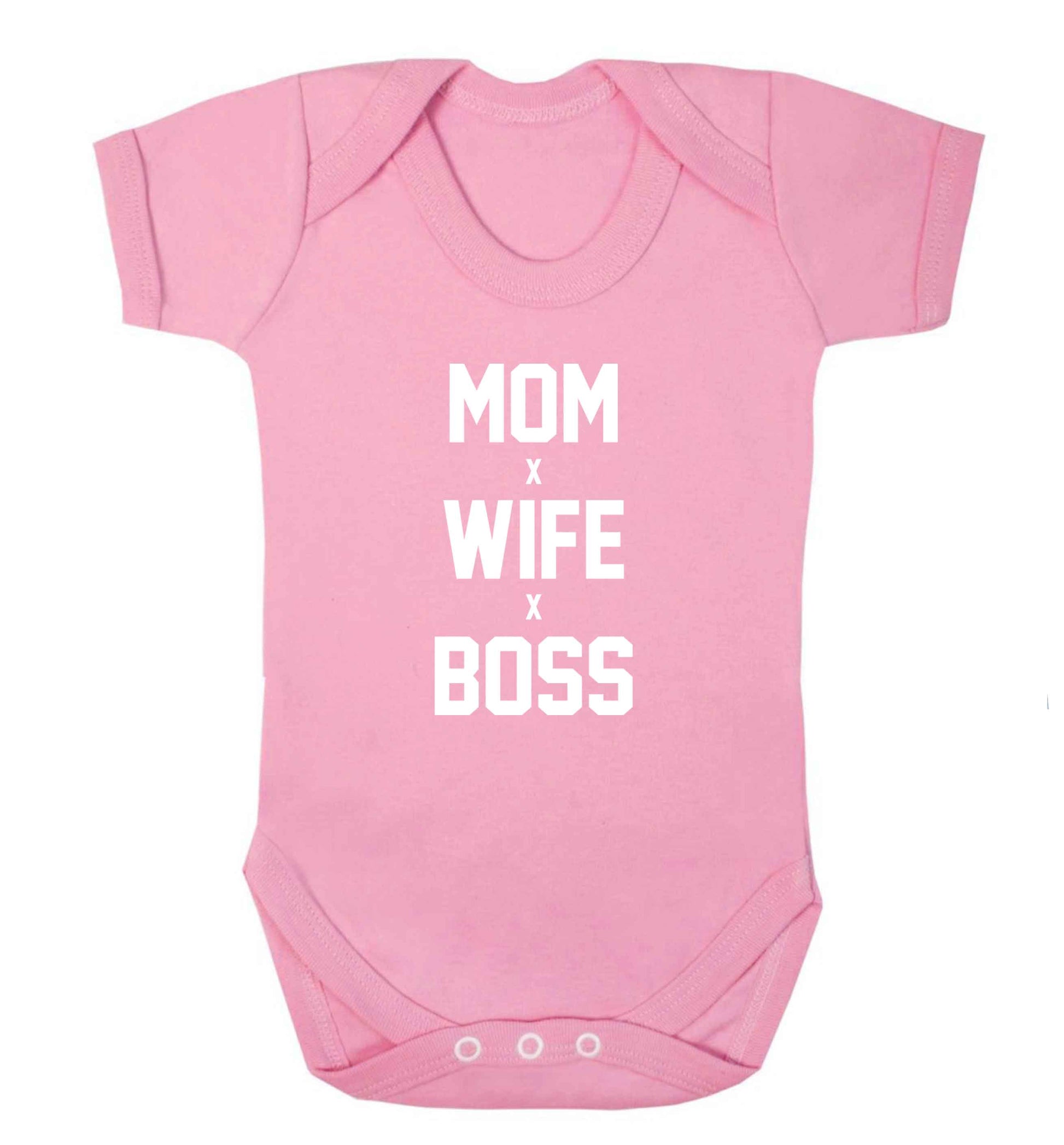 Mum wife boss baby vest pale pink 18-24 months