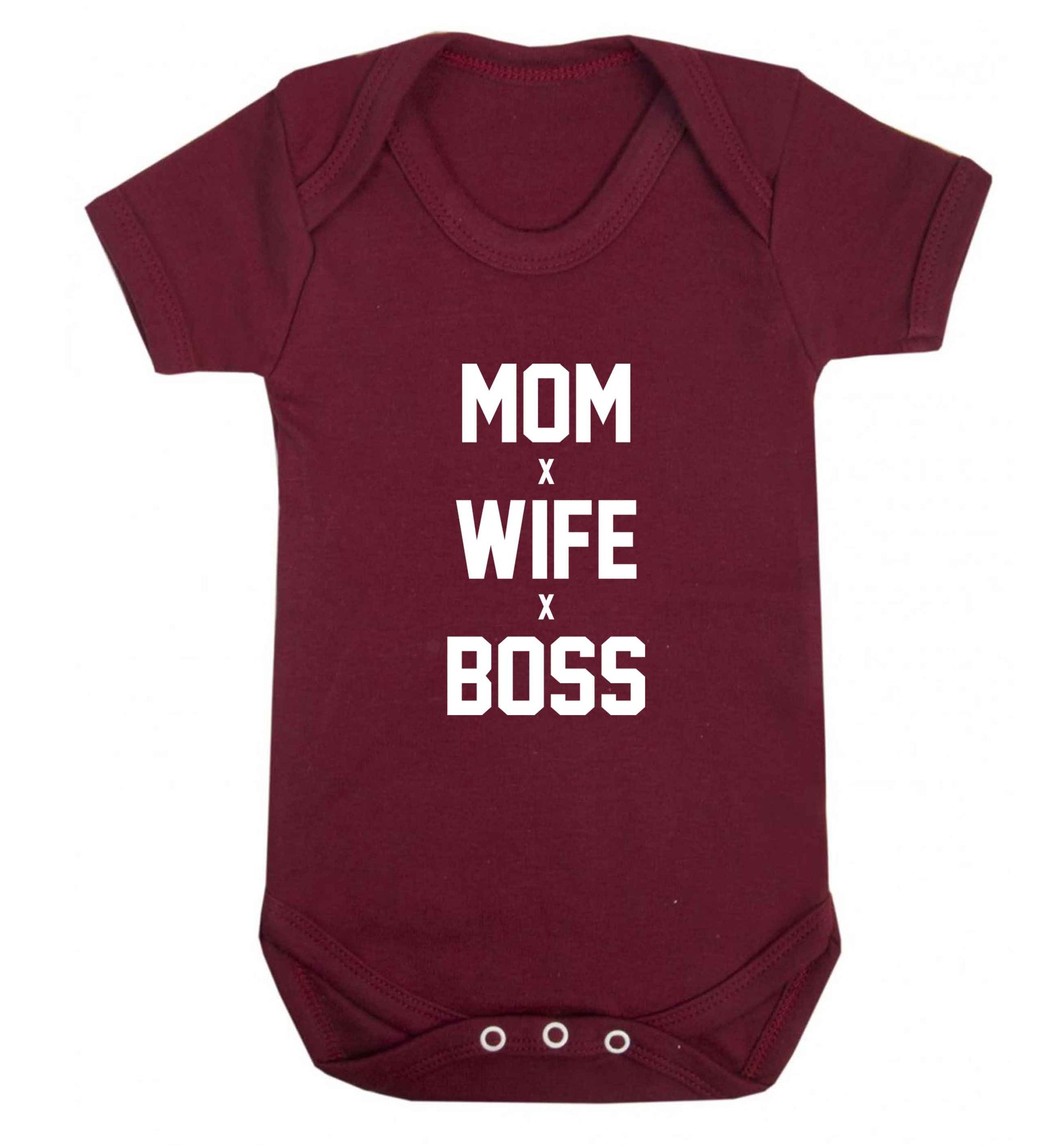 Mum wife boss baby vest maroon 18-24 months