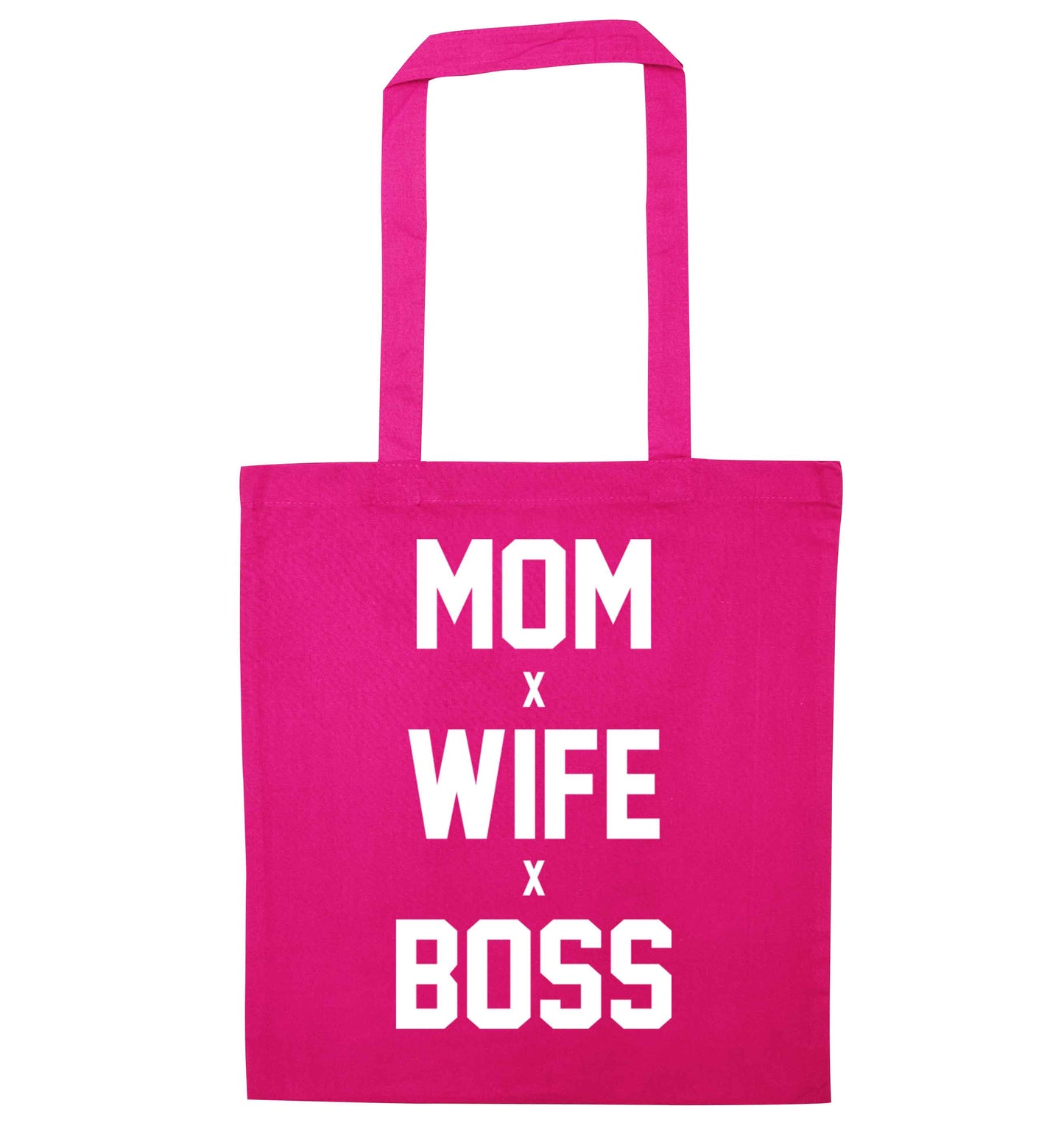 Mum wife boss pink tote bag