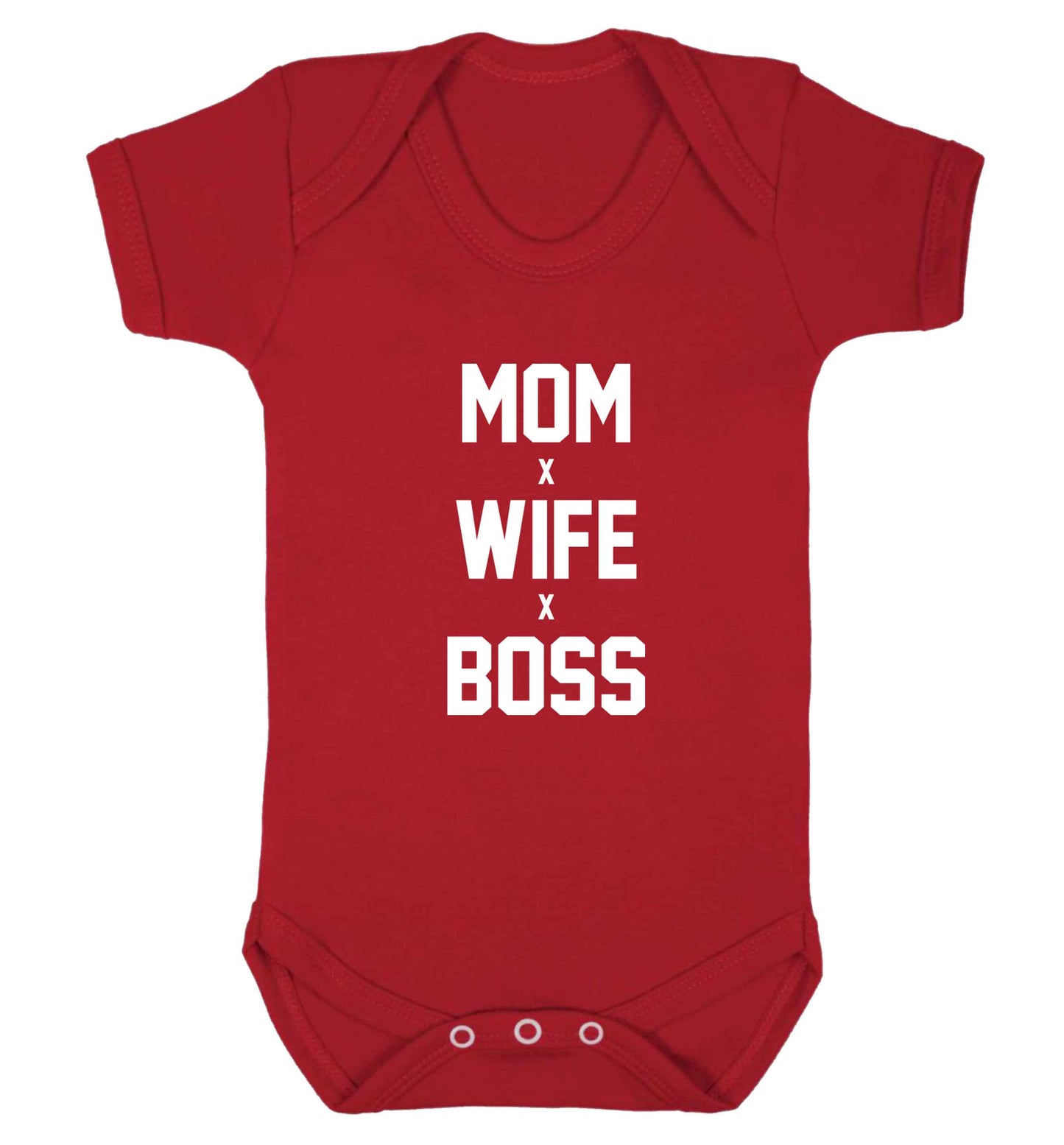 Mum wife boss baby vest red 18-24 months