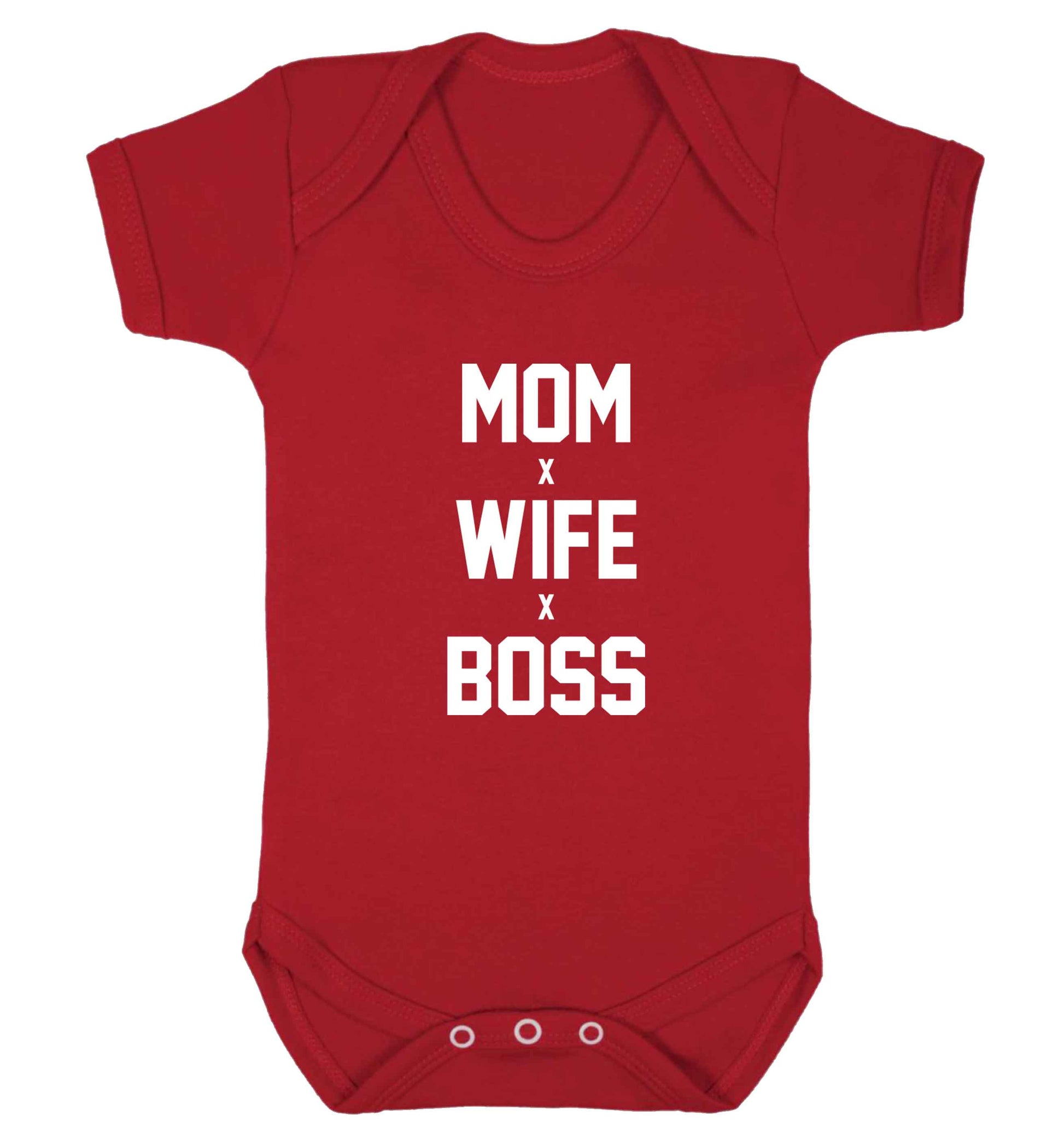Mum wife boss baby vest red 18-24 months